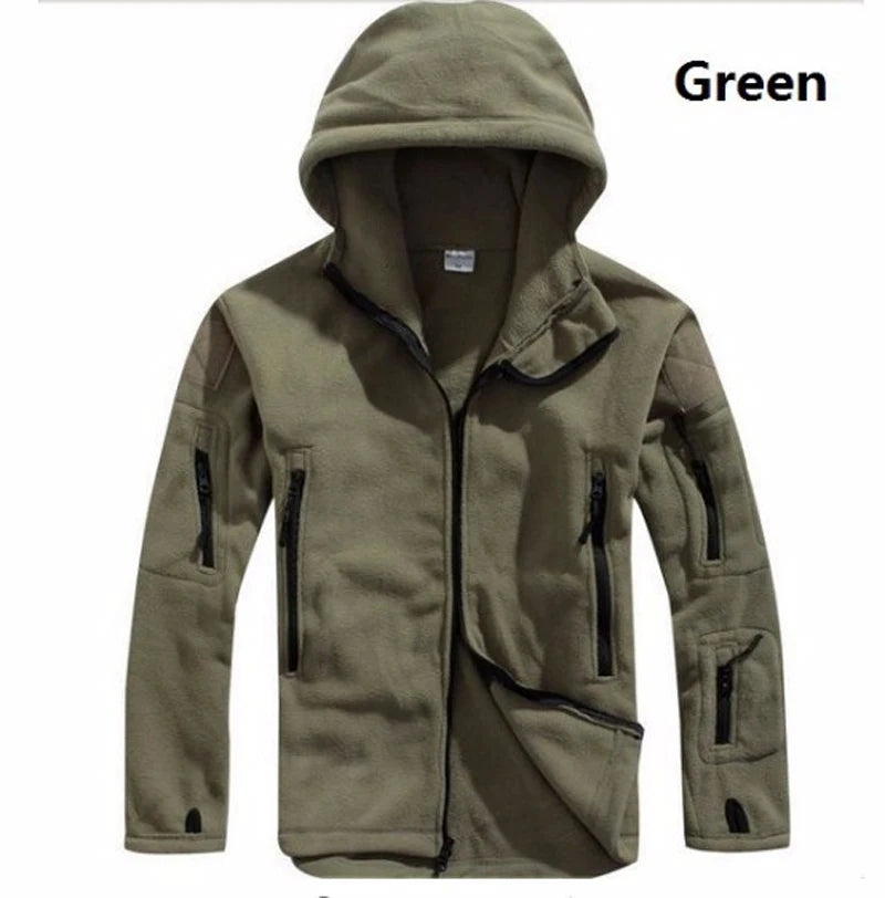 Men US Militar Winter Thermal Fleece Tactical Jacket Outdoors Sports Hooded Coat Militar Softshell Hiking Outdoor Sports Jackets