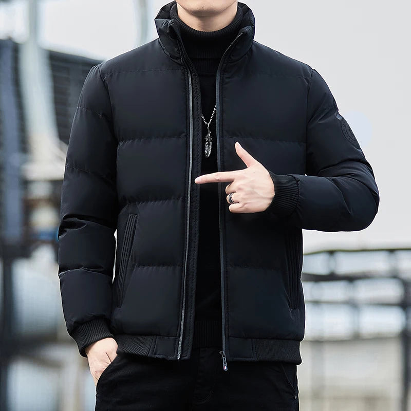Hiking Jacket Collar Casual Cotton-padded Clothes Windproof and Cold-resistant Jacket Coat CoatMen's Autumn Winter Warm Jackets