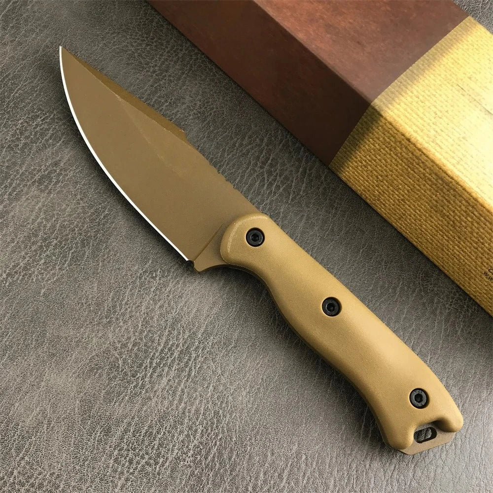 BK18 Fixed Blade EDC Knife D2 Steel Blade with Nylon Fiberglass Handle & Sheath, Portable Outdoor Tool for Camping Hiking