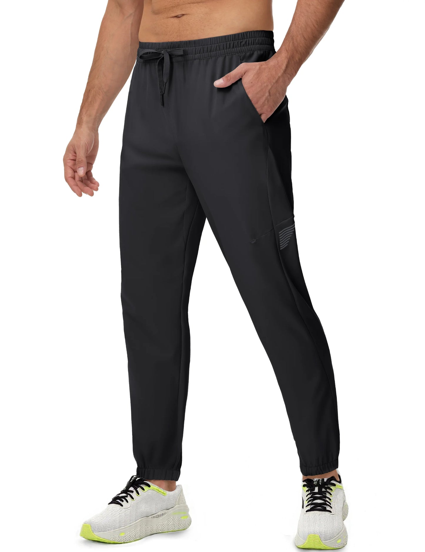 TACVASEN Lightweight UPF50+ Sweatpants Mens Quick Dry Hiking Pants with 3 Pockets Waterproof Trekking Fishing Casual Joggers