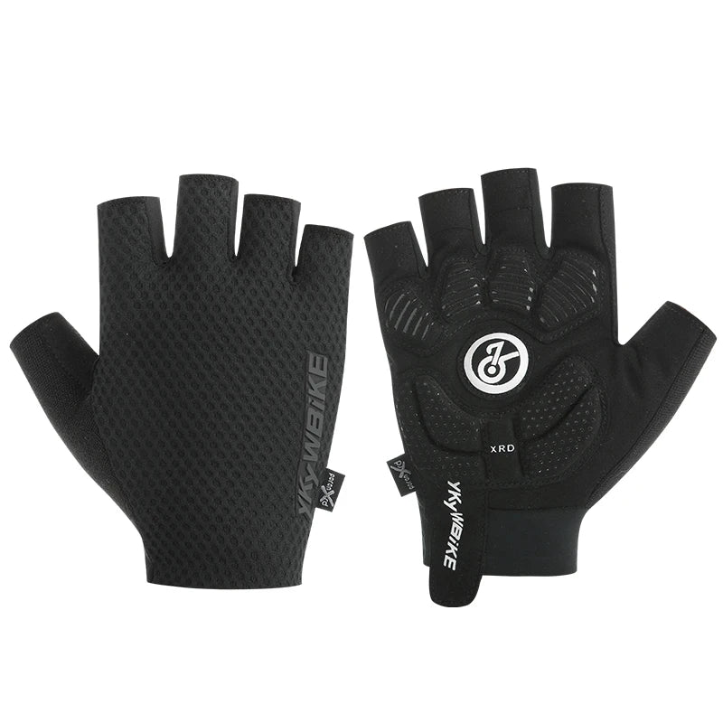 YKYWBIKE Cycling Gloves Unisex Half Finger PORON XRD Summer Breathable Shock Absorbing Bicycle Outdoors Road Bike Gloves