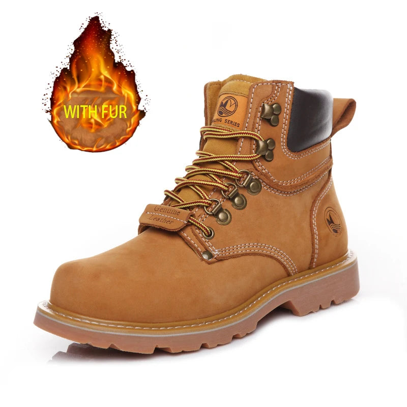Cow Leather Men Motorcycle Boots high-top trekking Combat Boots Gothic Belt Punk Boots Men Tactical sneaker Cycling hiking Shoes