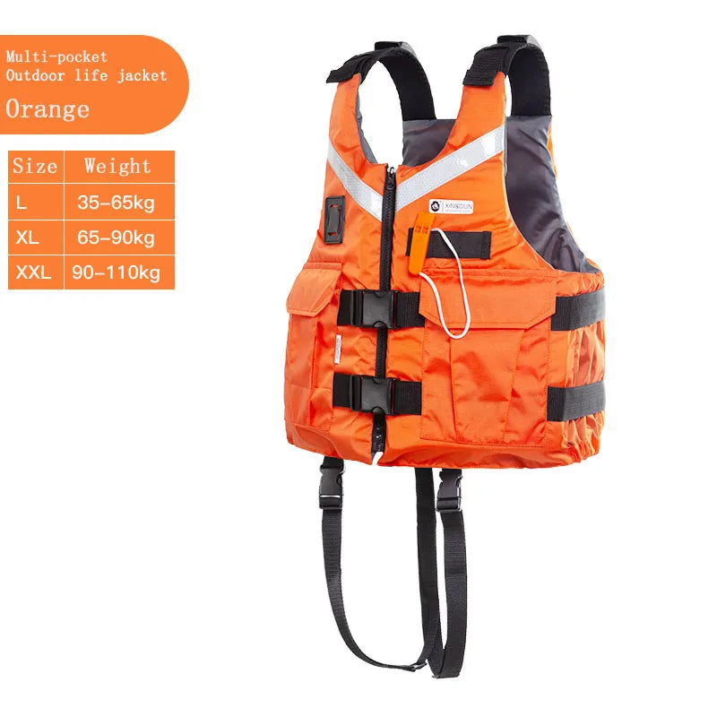 Universal Adult Outdoor Swimming Boating Skiing Driving Vest Survival Suit Polyester Life Jacket