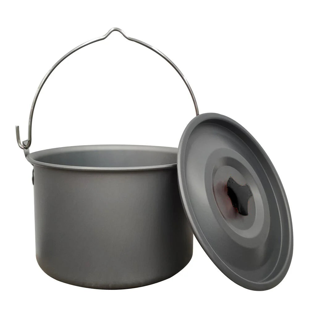Outdoors 4-6 People Camping Non-stick Pan Camping Hanging Pot Cauldron Team Bonfire Have A Picnic Pot Portable Picnic