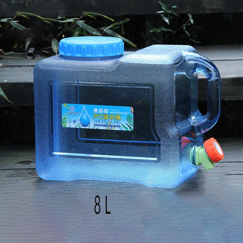 5L 8L 12L Outdoor Water Bucket Portable Water Tank Driving Water Container With Faucet Camping Hiking Picnic Water Bottle