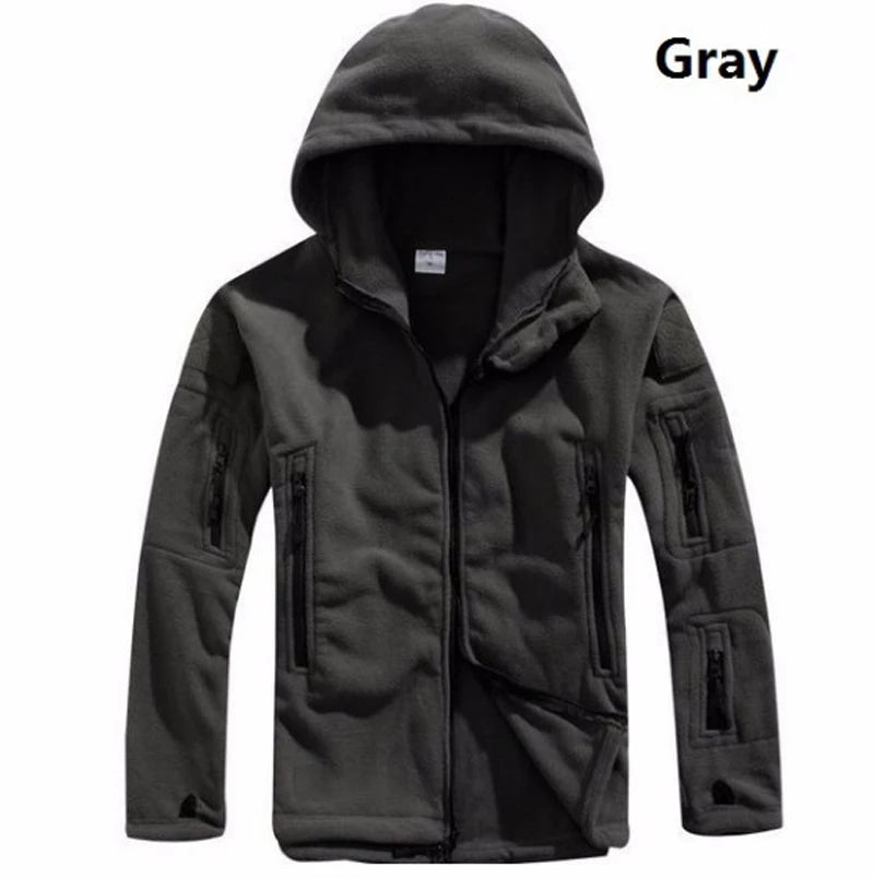 Men US Militar Winter Thermal Fleece Tactical Jacket Outdoors Sports Hooded Coat Militar Softshell Hiking Outdoor Sports Jackets
