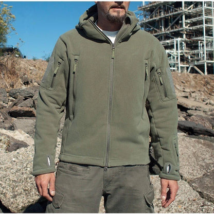 Men US Militar Winter Thermal Fleece Tactical Jacket Outdoors Sports Hooded Coat Militar Softshell Hiking Outdoor Sports Jackets