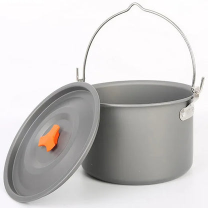 Outdoors 4-6 People Camping Non-stick Pan Camping Hanging Pot Cauldron Team Bonfire Have A Picnic Pot Portable Picnic