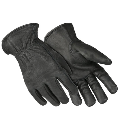 Black Work Gloves Leather Gardening Motorcycle Cowhide Grain Leather Safety Working Glove Men&Women