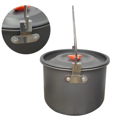 Outdoors 4-6 People Camping Non-stick Pan Camping Hanging Pot Cauldron Team Bonfire Have A Picnic Pot Portable Picnic