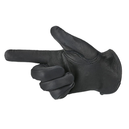 Black Work Gloves Leather Gardening Motorcycle Cowhide Grain Leather Safety Working Glove Men&Women