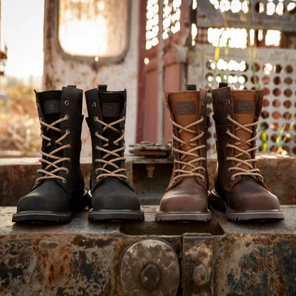 Cow Leather Men Motorcycle Boots high-top trekking Combat Boots Gothic Belt Punk Boots Men Tactical sneaker Cycling hiking Shoes