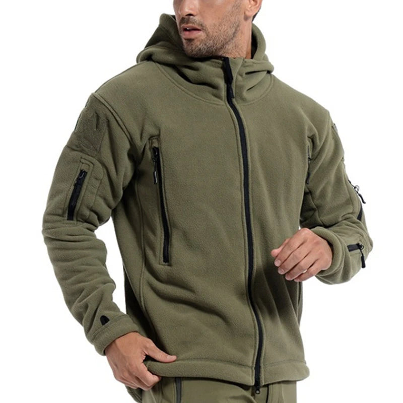 Men US Militar Winter Thermal Fleece Tactical Jacket Outdoors Sports Hooded Coat Militar Softshell Hiking Outdoor Sports Jackets