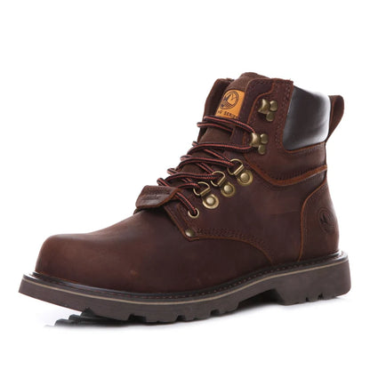Cow Leather Men Motorcycle Boots high-top trekking Combat Boots Gothic Belt Punk Boots Men Tactical sneaker Cycling hiking Shoes