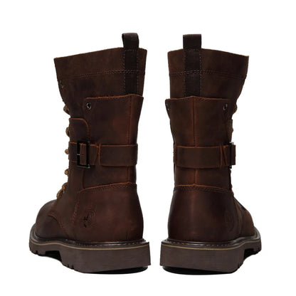 Cow Leather Men Motorcycle Boots high-top trekking Combat Boots Gothic Belt Punk Boots Men Tactical sneaker Cycling hiking Shoes