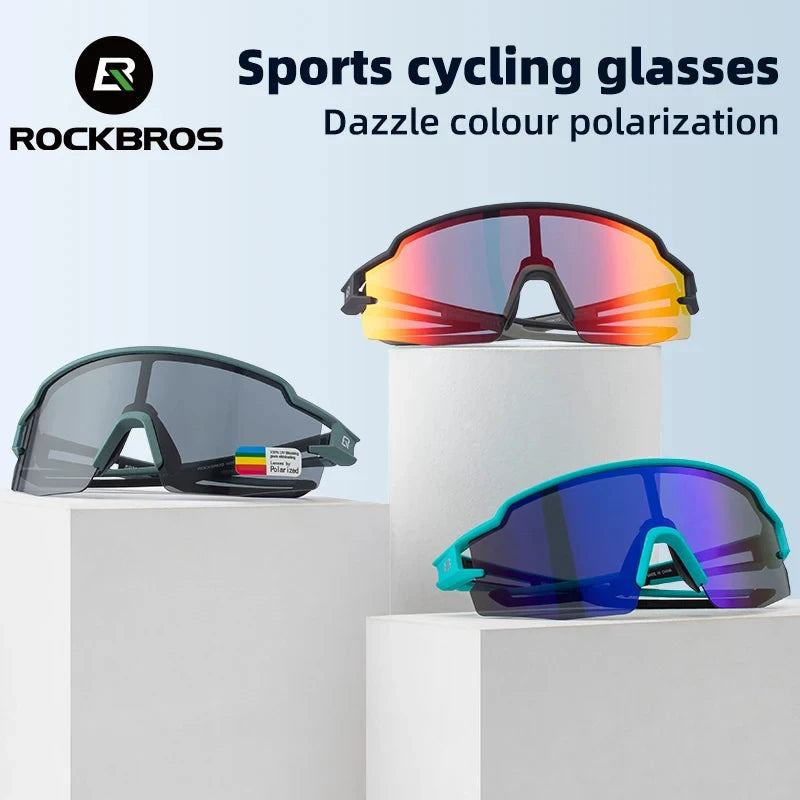 ROCKBROS Photochromic Polarized Bicycle Sunglasses UV400 Sunscreen Fishing Camping Hiking Riding Men Women Eyeglasses Eyewear
