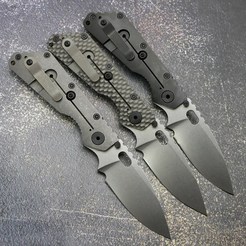 SMF# Folding Knife D2 Blade Titanium Handle Copper Washer Outdoors Hunting Fishing Hiking Utility  Kitchen Survival EDC Tools