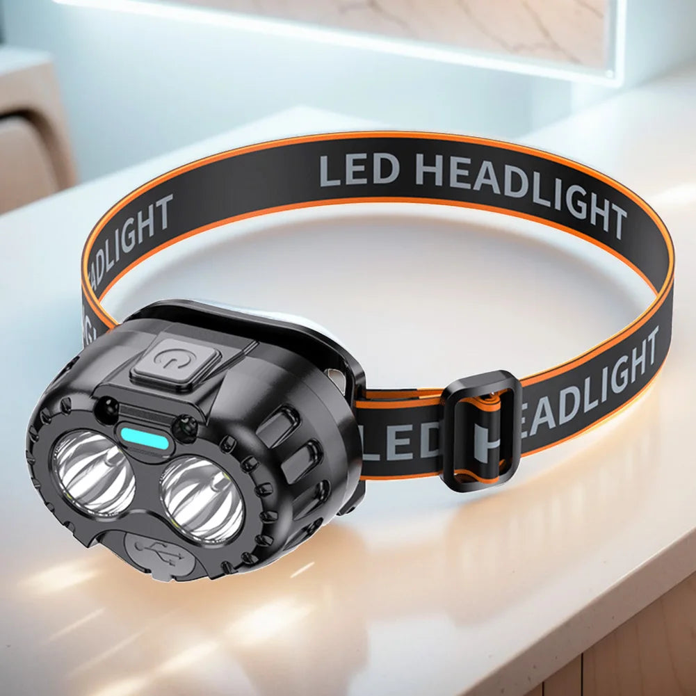 Powerful LED Headlamp Motion Sensor Emergency Head Flashlight 250LM High Brightness Headlight for Outdoor Fishing Camping Hiking