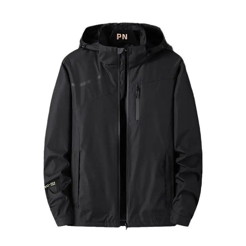Spring Autumn Sports Windbreaker Hiking and Mountaineering Clothing Waterproof Windproof with Hat Outdoor Thin Coat Print LOGO