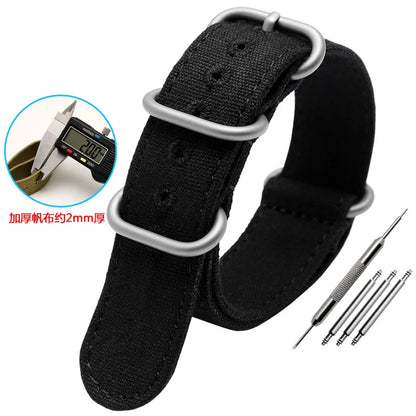 For any brand watch Fabric Military watchband watch Climbing Sports wristband straps 20 22 24 26mm men' Cotton canvas bracelet