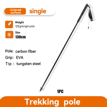 Trekking Poles Carbon Fiber Lightweight and Foldable Adultes Camping Supplies Walking Hiking Stick Climbing Sticks Telescopic