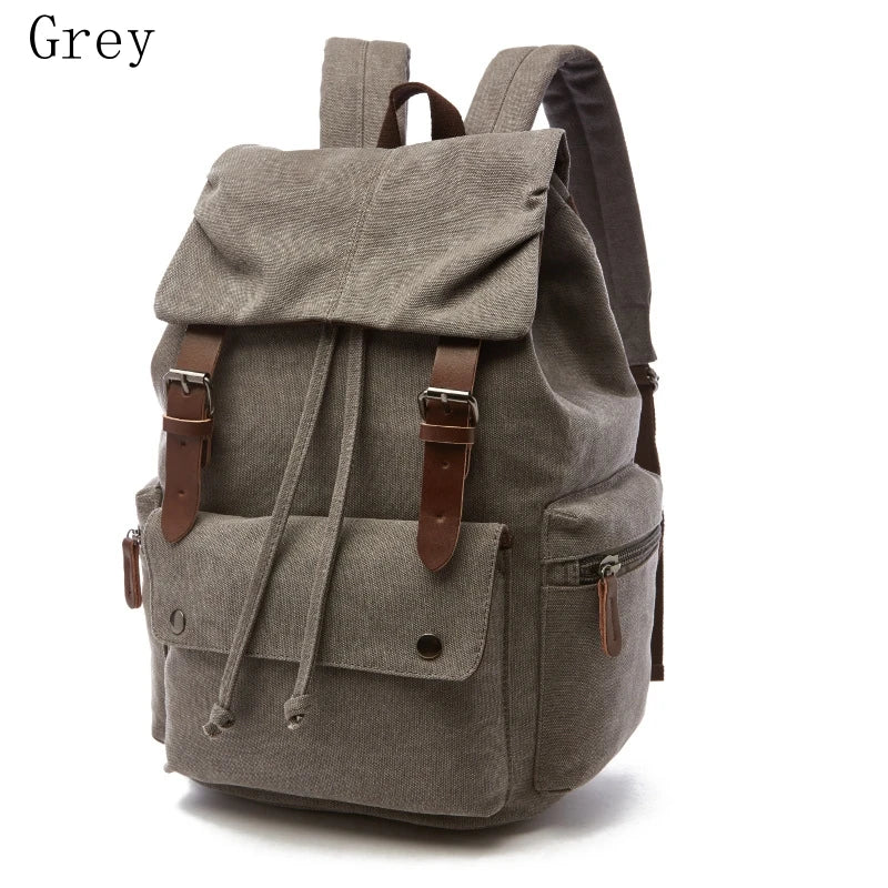 Vintage Canvas Backpack Simple Leisure Computer Bag Portable Hiking Travel Backpack Large Capacity Men Women Universal Schoolbag