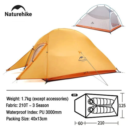 Naturehike Cloud Up 2 Person Camping Tent Waterproof Ultralight 3-4 Season Tent Outdoor Hiking Backpacking Shelter Tents