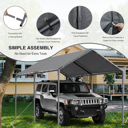 10x20ft Heavy Duty Carport Portable Garage Canopy Storage Shed All-Season UV Water Resistant Outdoor Party Tent, Customized