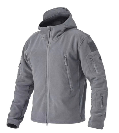TACVASEN Winter Hooded Coats Mens Fleece Jackets Full Zip Up Multi-Pockets Fishing Hiking Climbing Outerwear Causal Parka Tops