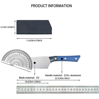 Fixed Blade Knife Outdoor Chef Knife D2 Steel Blade Camping Hiking Survival Tool for Adventurers EDC Utility Holiday Gifts