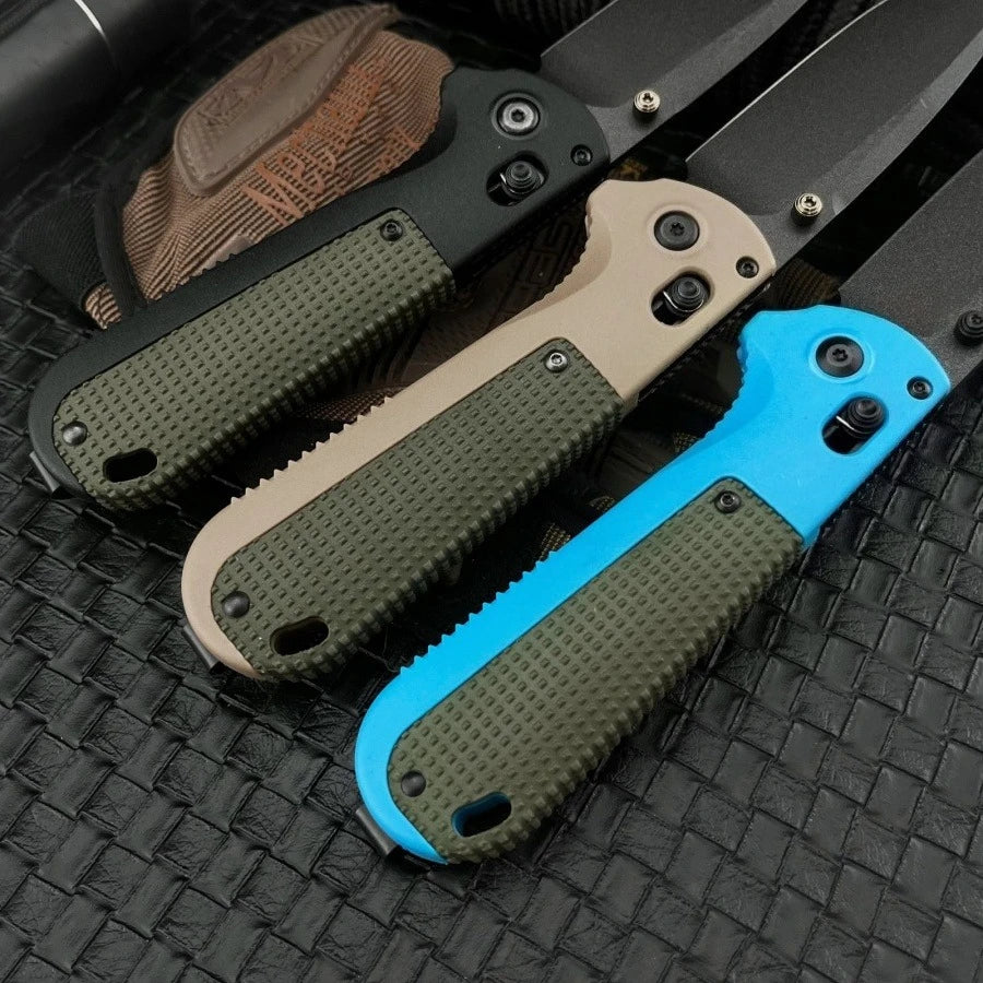 BM 430 Portable Folding Knife with D2 Blade Nylon Fiber Handle Suitable for Outdoor Camping Hiking and Picnicking Fruit Knife