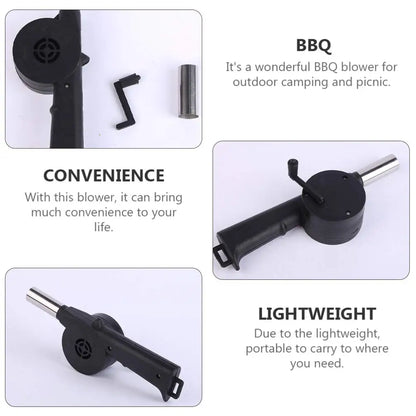 Hand-cranked Air Blower Barbecue Fan Mini Portable BBQ Grill Fire Bellows Picnic Camping Accessories Outdoor Hand Tools