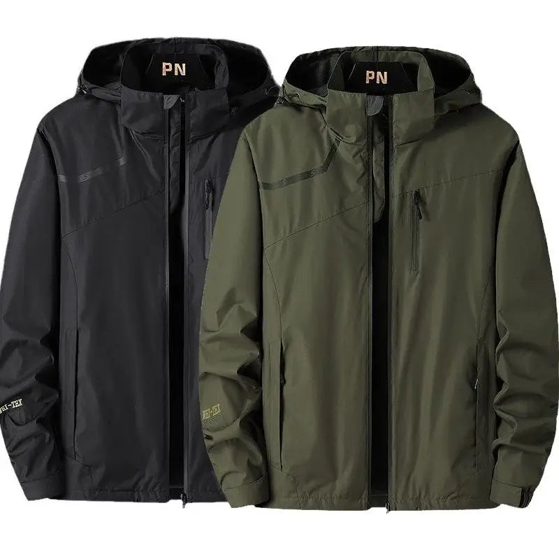 Spring Autumn Sports Windbreaker Hiking and Mountaineering Clothing Waterproof Windproof with Hat Outdoor Thin Coat Print LOGO