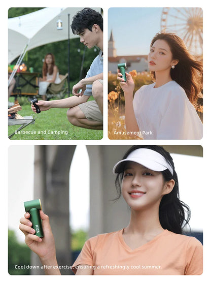 Kica JetFan mini Personal Handheld Fan 3000mAh, Metal Turbo Fan, Adjustable Speed, Outdoor/Travel/Camping, Up to 14H Work Time