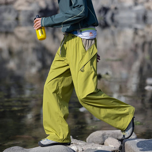 CHRLCK Men's Waterproof Hiking Pants Quick Dry Windproof Outdoor Trousers Women Multi Pockets Cargo Pants Camping Fishing