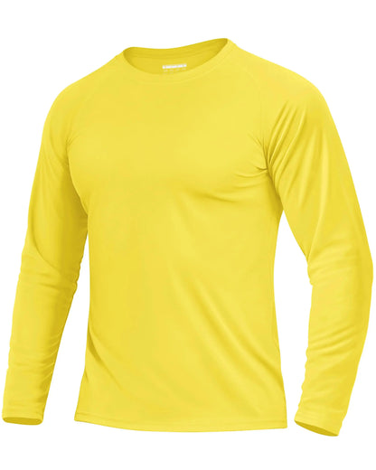 KEFITEVD Men's UPF 50+ Quick Dry Long Sleeve T-Shirts Men Sun Protection Outdoor Fishing Hiking T-Shirts UV Block Shirts Tops