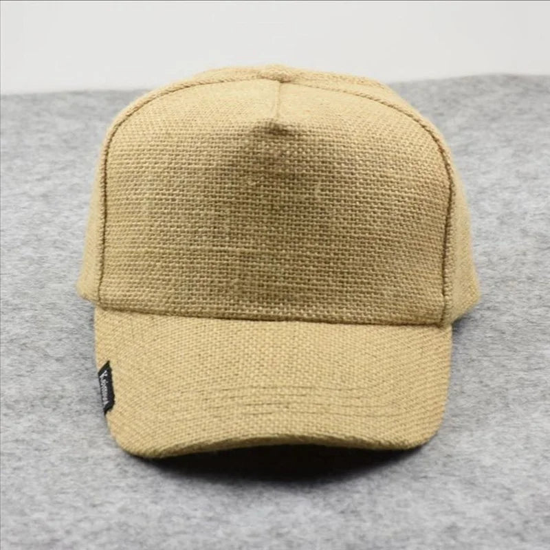 Linen Baseball Cap Dad Summer Outdoors Sun Caps Women Casual Sport Hat Big Head Men Oversize Large Trucker Hats 57-65cm