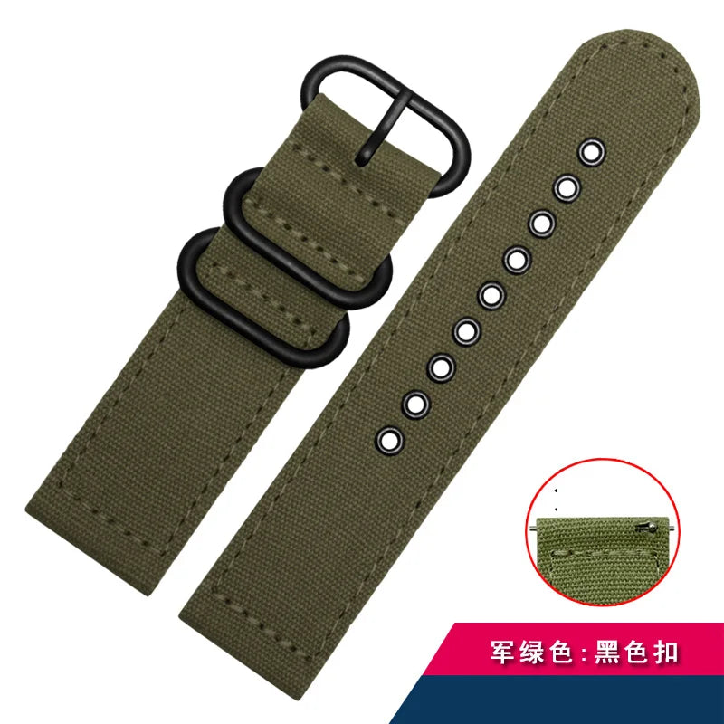 For any brand watch Fabric Military watchband watch Climbing Sports wristband straps 20 22 24 26mm men' Cotton canvas bracelet