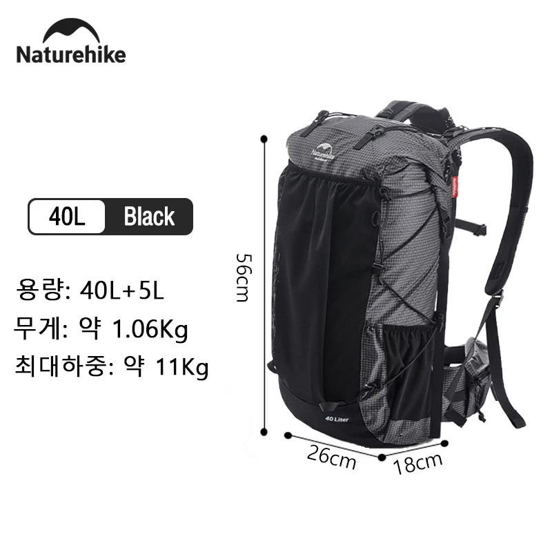 Naturehike 45L Camping Backpack Large Capacity Rainproof Travel Bag Ultralight Ergonomic Trekking Bag Outdoor Hiking Backpack