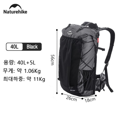 Naturehike 45L Camping Backpack Large Capacity Rainproof Travel Bag Ultralight Ergonomic Trekking Bag Outdoor Hiking Backpack