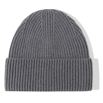 Men Women 100% Merino Wool Beanie Hats Winter Thermal Hat Cuffed Knit Ribbed Beanie Hiking Skiing One Size