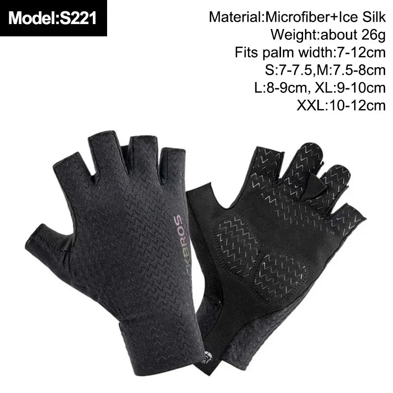 ROCKBROS New Road Bike MTB Gloves Microfiber Wear Resistant Gym Training Fingerless Glove Half Finger Bicycle Cycling Equipment