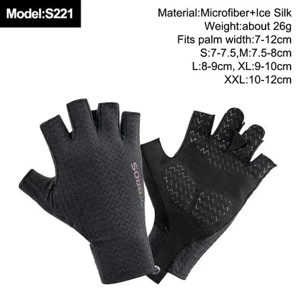 ROCKBROS New Road Bike MTB Gloves Microfiber Wear Resistant Gym Training Fingerless Glove Half Finger Bicycle Cycling Equipment