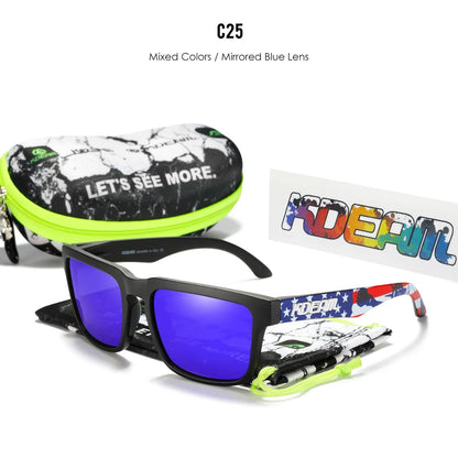 KDEAM Men's Polarized Sunglasses Square Casual Outdoors Sun Glasses Women Unisex Sunglass For Couple With New Package