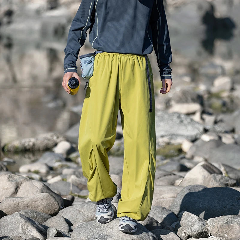 CHRLCK Men's Waterproof Hiking Cargo Pants Breathable Fashion Cargo Pants Autumn Trousers Fishing Camping Pants Women