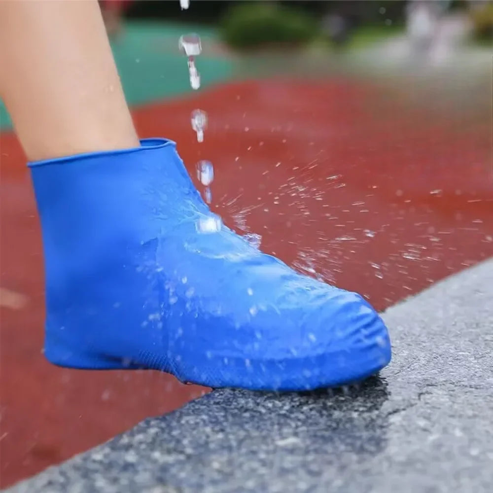 1 Pair Latex Shoe Covers for Rain Waterproof Thickened Reusable Boots Covers for Men Women Cycling Climbing Travel Hiking Camp