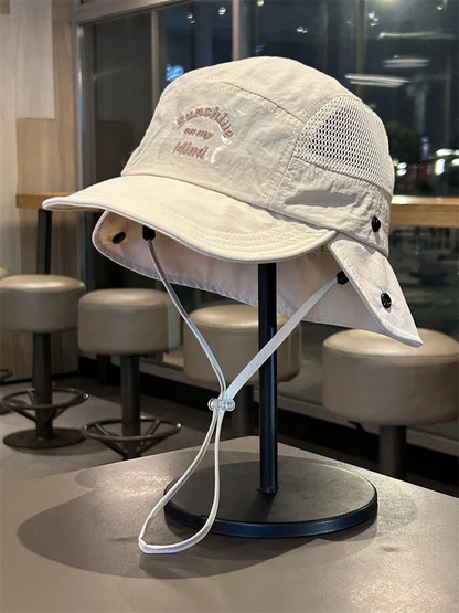 Outdoor Mesh UV Protection Sun Hat Unisex Summer Hiking Mountain Climbing Cap Quick Dry Breathable Wide Brim Hat for Travel