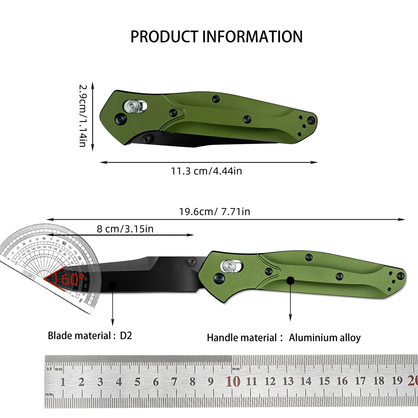 BM 940 Folding Knife Aluminum Alloy Handle Outdoor Camping Cutting Tool EDC Hiking Fishing Knife Gift for Men