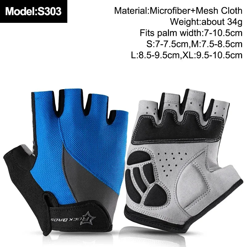 ROCKBROS New Road Bike MTB Gloves Microfiber Wear Resistant Gym Training Fingerless Glove Half Finger Bicycle Cycling Equipment