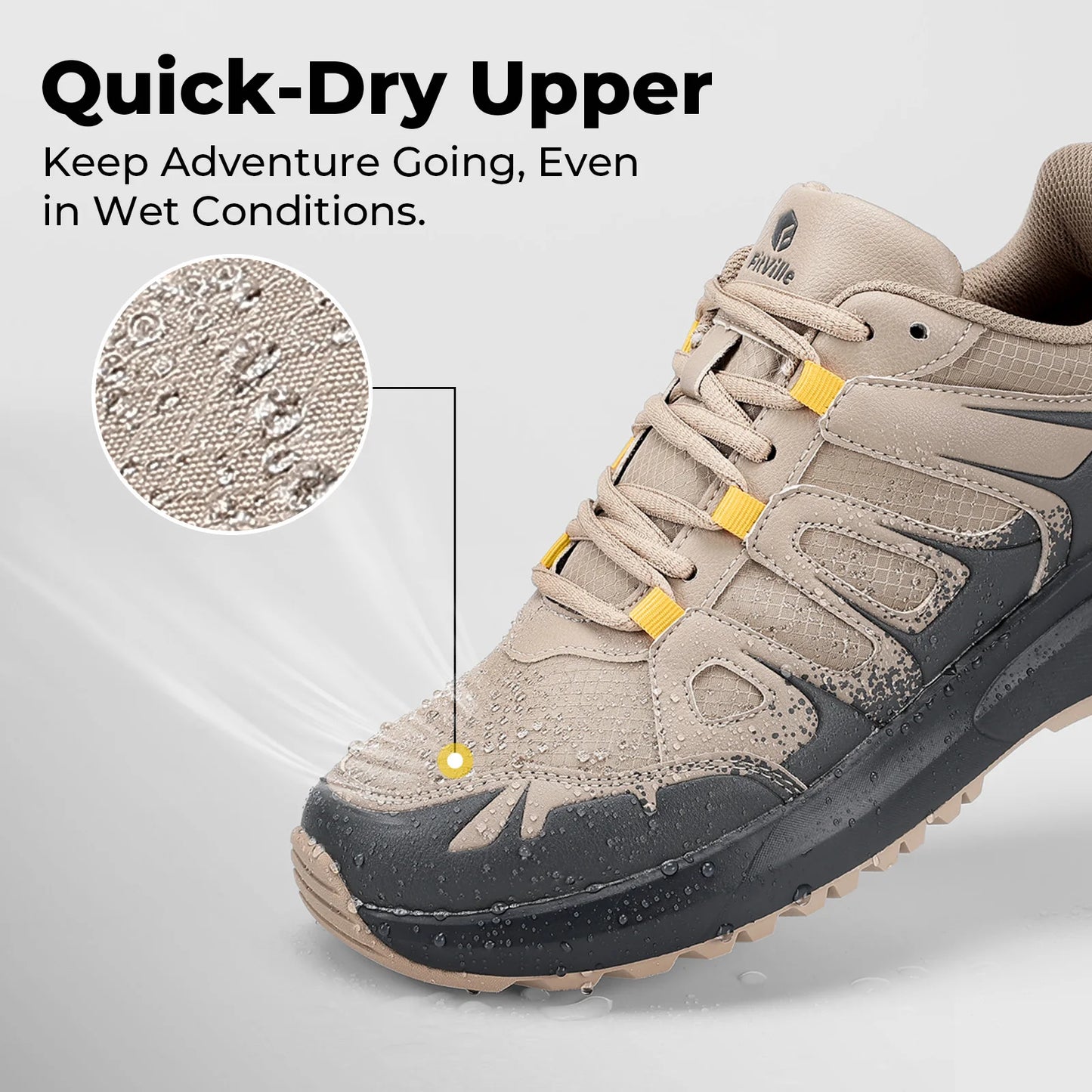 Fittington Hiking Shoes Water Repellent Wide Men Sneakers Trekking Trails Cushioning Walking Climbing Shoes for Men Lightweight